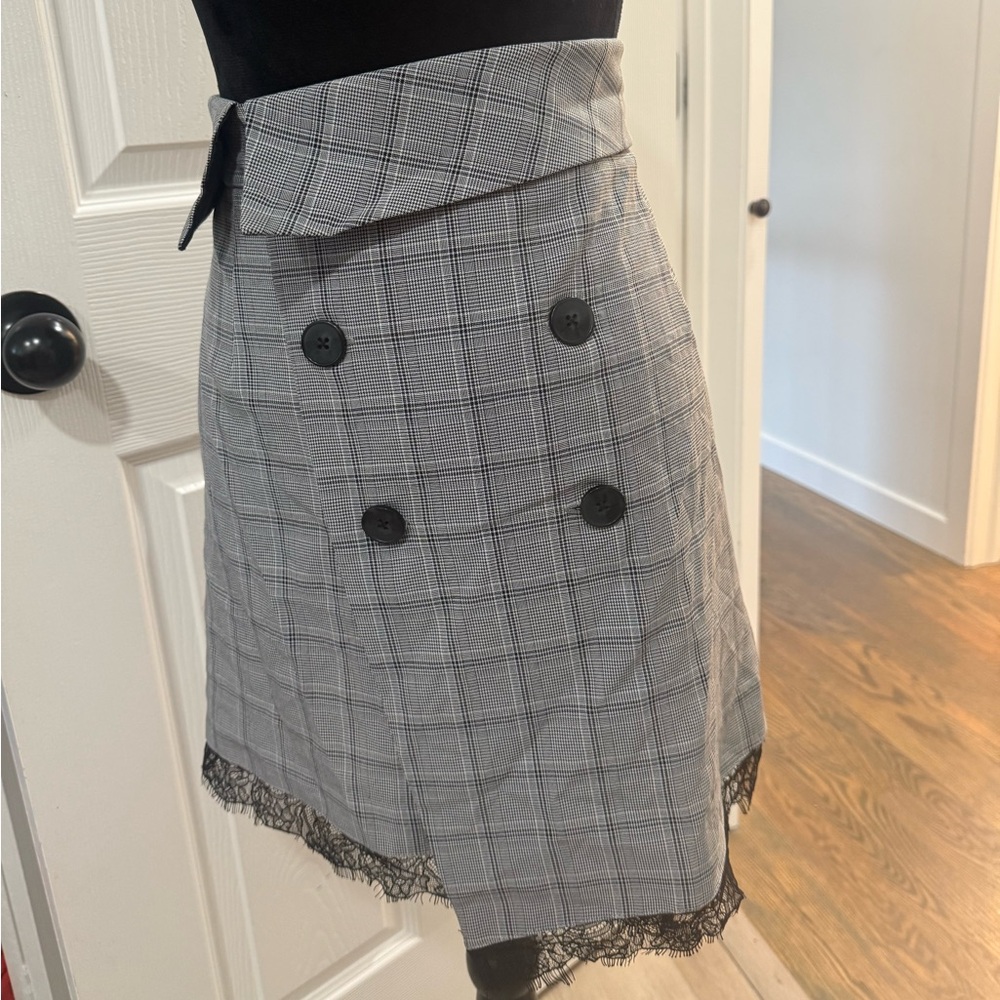 Black Tape Button Skirt
